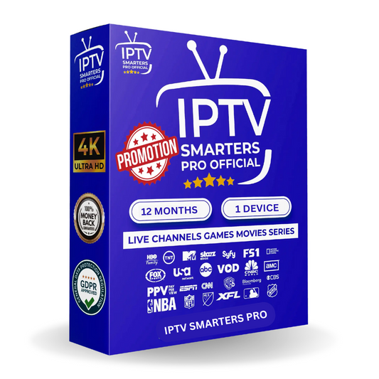 2-Month IPTV Smarters Pro USA Subscription – 17,000+ Channels, 4K, & No Buffering